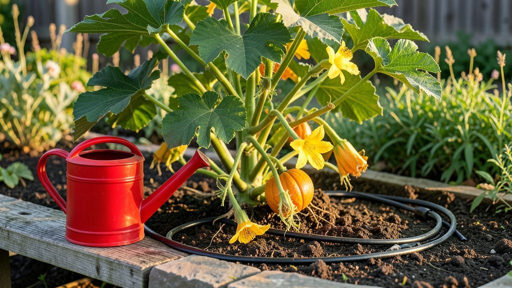 Watering Pumpkin Plants: Soil Moisture Secrets for Vines and Fruit Growth